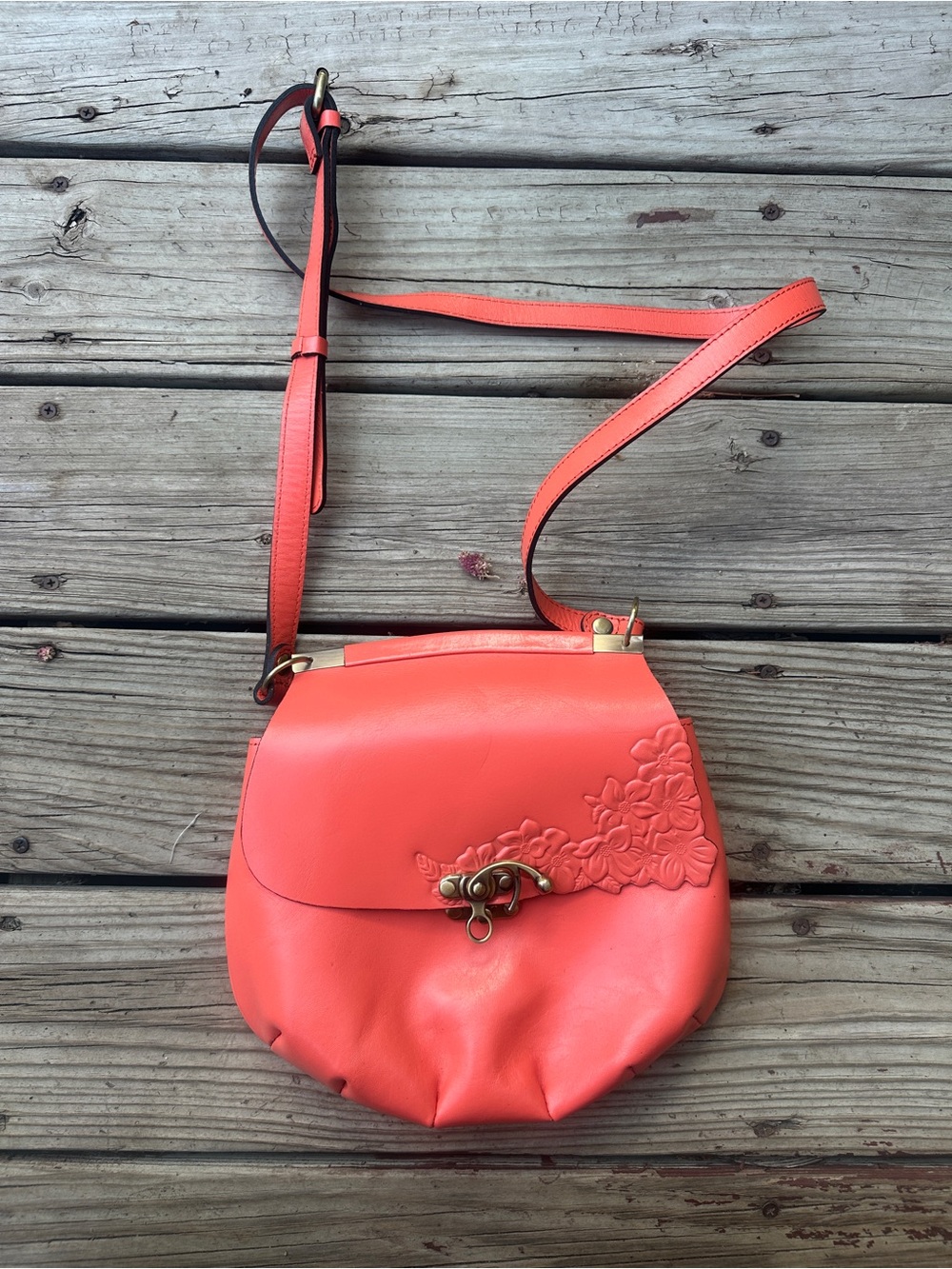 Patricia Nash Hand-Cut Tooled
Collection Coral Veneto leather shoulder bag